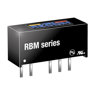 Recom RBM DC-DC Converter, ±15V dc/ ±33mA Output, 10.8 → 13.2 V dc Input, 1W, Through Hole, +85°C Max Temp -40°C