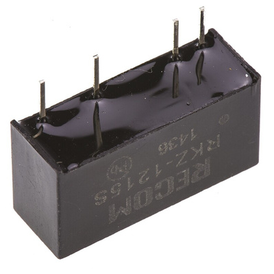 Recom RKZ DC-DC Converter, 15V dc/ 132mA Output, 10.8 → 13.2 V dc Input, 2W, Through Hole, +85°C Max Temp -40°C