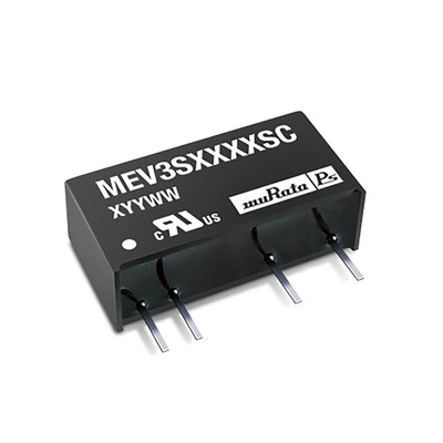 Murata Power Solutions MEV3 DC-DC Converter, 9V dc/ 333mA Output, 4.5 → 5.5 V dc Input, 3W, Through Hole, +85°C