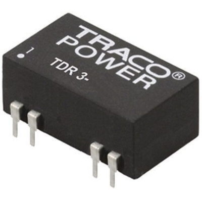 TRACOPOWER TDR 3 DC-DC Converter, 5V dc/ 600mA Output, 18 → 36 V dc Input, 3W, Through Hole, +85°C Max Temp