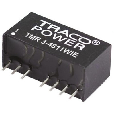 TRACOPOWER TMR 3WIE DC-DC Converter, 3.3V dc/ 700mA Output, 18 → 75 V dc Input, 3W, Through Hole, +85°C Max Temp