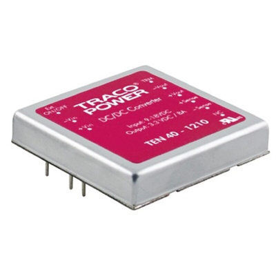 TRACOPOWER TEN 40 DC-DC Converter, 3.3V dc/ 8A Output, 9 → 18 V dc Input, 40W, Through Hole, +75°C Max Temp