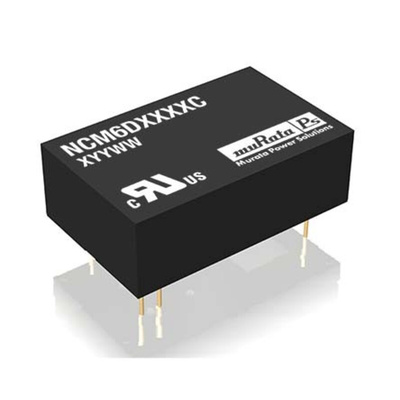 Murata Power Solutions NCM6 DC-DC Converter, ±15V dc/ ±200mA Output, 4.5 → 9 V dc Input, 6W, Through Hole, +85°C