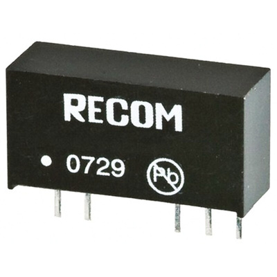 Recom RKZ DC-DC Converter, ±15V dc/ ±66mA Output, 4.5 → 5.5 V dc Input, 2W, Through Hole, +90°C Max Temp -40°C