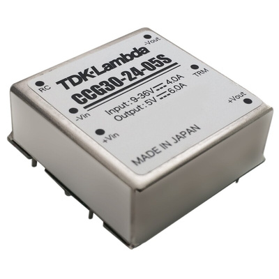 TDK-Lambda CCG 30 DC-DC Converter, 5V dc/ 6A Output, 9 → 36 V dc Input, 30W, Through Hole, +85°C Max Temp -40°C