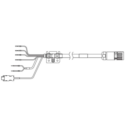 Omron 1SA Series Cable for Use with Servo Motor, 3m Length, 750 → 3000 W, 230 → 400 V