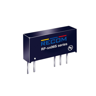Recom RP DC-DC Converter, 6V dc/ 167mA Output, 21.6 → 26.4 V dc Input, 1W, Through Hole, +80°C Max Temp -40°C
