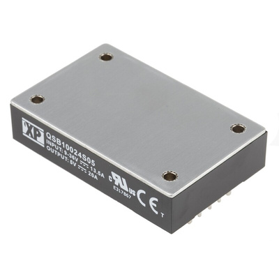 XP Power QSB100 DC-DC Converter, 5V dc/ 20A Output, 9 → 36 V dc Input, 100W, PCB Mount, +100°C Max Temp -40°C