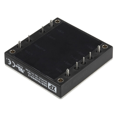 XP Power QSB15048W DC-DC Converter, 12V dc/ 12.5A Output, 9 → 75 V dc Input, 150W, PCB Mount, +100°C Max Temp