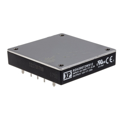XP Power RDH300 DC-DC Converter, 12V dc/ 25A Output, 43 → 160 V dc Input, 300W, Through Hole