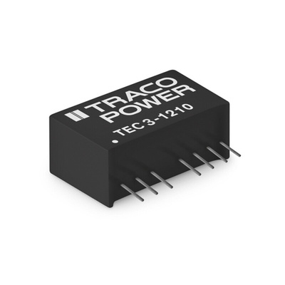 TRACOPOWER TEC 3 DC-DC Converter, 5V dc/ 300mA Output, 4.5 → 13.2 V dc Input, 3W, Through Hole, +90°C Max Temp