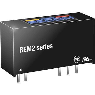 Recom REM2 DC-DC Converter, 5V dc/ 400mA Output, 4.5 → 5.5 V dc Input, 2W, Through Hole, +95°C Max Temp -40°C