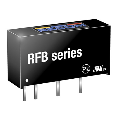 Recom RFB DC-DC Converter, 5V dc/ 200mA Output, 4.5 → 5.5 V dc Input, 1W, Through Hole, +85°C Max Temp -40°C Min