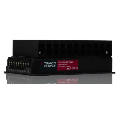 TRACOPOWER TEP 150 DC-DC Converter, 24V dc/ 6.3A Output, 46 → 160 V dc Input, 150W, Chassis Mount, +75°C Max