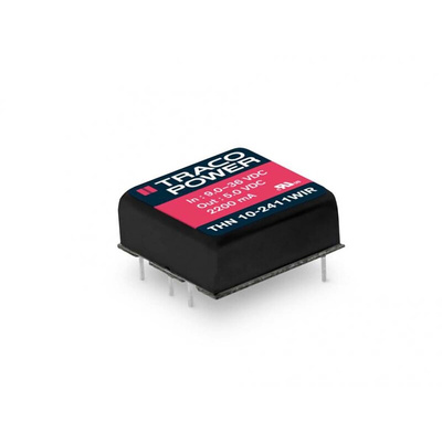 TRACOPOWER THN 10WIR DC-DC Converter, 5V dc/ 1A Output, 36 → 160 V dc Input, 10W, Through Hole, +80°C Max Temp