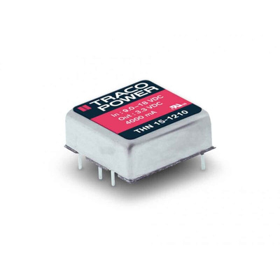 TRACOPOWER THN 15 DC-DC Converter, ±5V dc/ 1.5A Output, 18 → 36 V dc Input, 15W, Through Hole, +85°C Max Temp