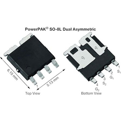 Dual N-Channel MOSFET, 54 A, 60 V, 6-Pin PowerPAK SO-8L Dual Vishay SQJ264EP-T1_GE3