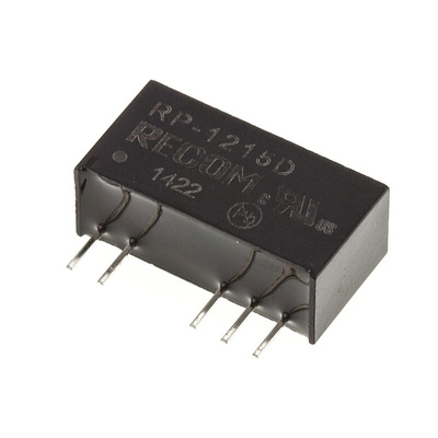 Recom RP DC-DC Converter, ±15V dc/ ±33mA Output, 10.8 → 13.2 V dc Input, 1W, Through Hole, +85°C Max Temp -40°C