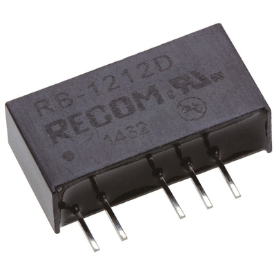 Recom RB DC-DC Converter, ±12V dc/ ±42mA Output, 10.8 → 13.2 V dc Input, 1W, Through Hole, +85°C Max Temp -40°C