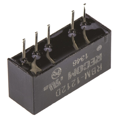 Recom RBM DC-DC Converter, ±12V dc/ ±41mA Output, 10.8 → 13.2 V dc Input, 1W, Through Hole, +85°C Max Temp -40°C