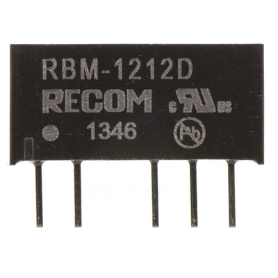 Recom RBM DC-DC Converter, ±12V dc/ ±41mA Output, 10.8 → 13.2 V dc Input, 1W, Through Hole, +85°C Max Temp -40°C