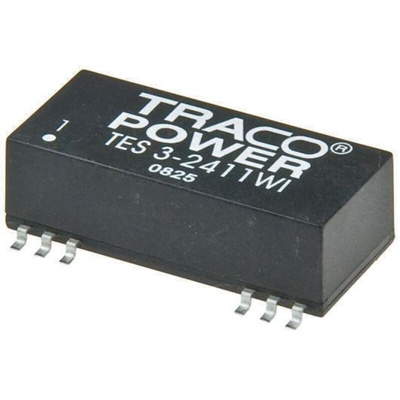 TRACOPOWER TES 3WI DC-DC Converter, ±12V dc/ ±125mA Output, 9 → 36 V dc Input, 3W, Surface Mount, +71°C Max Temp
