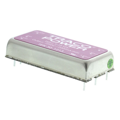 TRACOPOWER TEN 30 DC-DC Converter, 15V dc/ 2A Output, 9 → 18 V dc Input, 30W, Through Hole, +85°C Max Temp -40°C