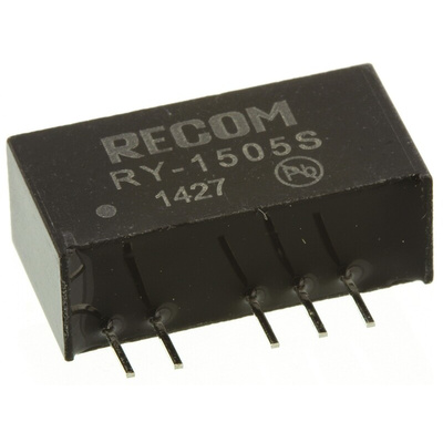 Recom RY DC-DC Converter, 5V dc/ 200mA Output, 14.25 → 15.75 V dc Input, 1W, Through Hole, +70°C Max Temp -40°C