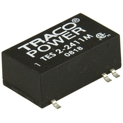 TRACOPOWER TES 2M DC-DC Converter, 12V dc/ 165mA Output, 4.5 → 5.5 V dc Input, 2W, Surface Mount, +71°C Max Temp