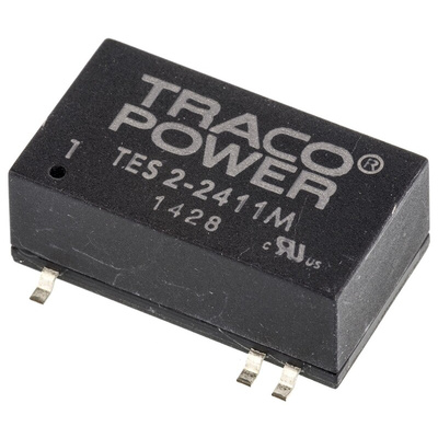 TRACOPOWER TES 2M DC-DC Converter, 5V dc/ 400mA Output, 21.6 → 26.4 V dc Input, 2W, Surface Mount, +71°C Max