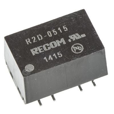Recom R2D DC-DC Converter, ±15V dc/ ±66mA Output, 4.5 → 5.5 V dc Input, 2W, Surface Mount, +100°C Max Temp -40°C