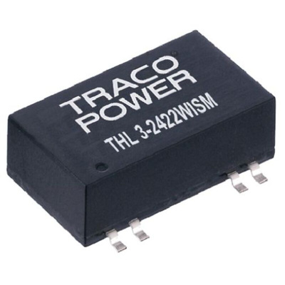 TRACOPOWER THL 3WISM DC-DC Converter, 5V dc/ 600mA Output, 18 → 75 V dc Input, 3W, Surface Mount, +85°C Max Temp
