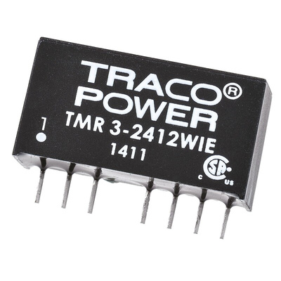 TRACOPOWER TMR 3WIE DC-DC Converter, 12V dc/ 250mA Output, 9 → 36 V dc Input, 3W, Through Hole, +85°C Max Temp