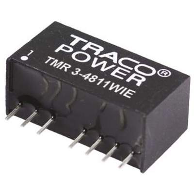 TRACOPOWER TMR 3WIE DC-DC Converter, ±15V dc/ ±100mA Output, 18 → 75 V dc Input, 3W, Through Hole, +85°C Max