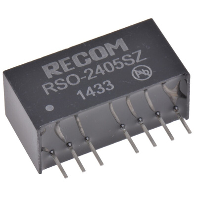 Recom RSO DC-DC Converter, 5V dc/ 200mA Output, 9 → 36 V dc Input, 1W, Through Hole, +85°C Max Temp -40°C Min