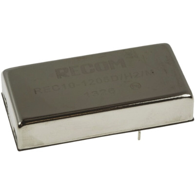 Recom REC10 DC-DC Converter, ±15V dc/ ±333mA Output, 9 → 36 V dc Input, 10W, Through Hole, +71°C Max Temp -40°C