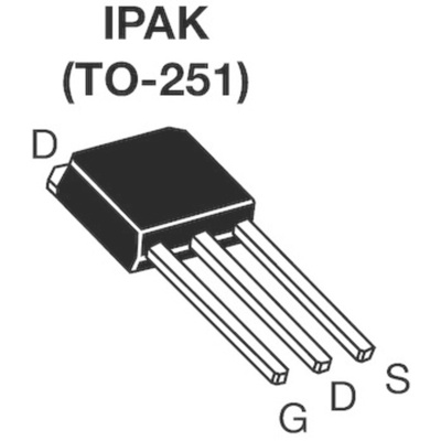 N-Channel MOSFET, 2.9 A, 800 V, 3-Pin IPAK Vishay SIHU2N80AE-GE3