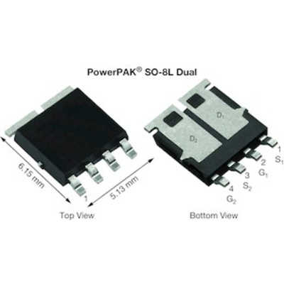 Dual N-Channel MOSFET, 30 A, 40 V, 6-Pin PowerPAK SO-8L Dual Vishay SQJ912DEP-T1_GE3