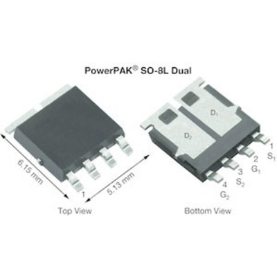 Dual N/P-Channel-Channel MOSFET, 30 A, 40 V, 4-Pin PowerPak SO-8L Dual Vishay Siliconix SQJ504EP-T1_GE3
