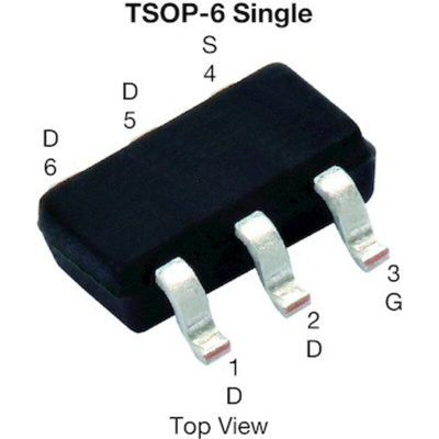 P-Channel MOSFET, 8 A, 20 V, 6-Pin TSOP-6 Vishay SQ3493EV-T1_GE3