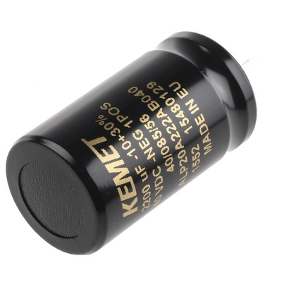 KEMET 2200μF Electrolytic Capacitor 40V dc, Through Hole - ALP20A222AB040