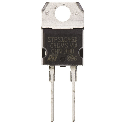 STMicroelectronics 45V 10A, Schottky Diode, 2-Pin TO-220AC STPS1045D