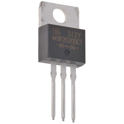 Taiwan Semi 200V 20A, Dual Schottky Diode, 3-Pin TO-220AB MBR20200CT C0