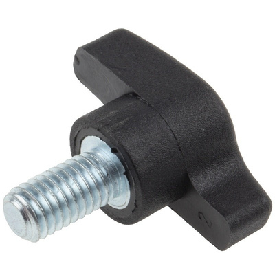 RS PRO Black Wing Clamping Knob, M8