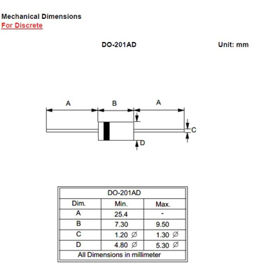 Diodes Inc 600V Rectifier & Schottky Diode, DO-201AD MUR460D