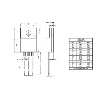 Diodes Inc 600V Rectifier & Schottky Diode, ITO220AB STPS2060