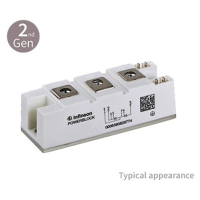 Infineon 1600V 180A, Dual Rectifier Diode, Eco Block DD180N16SHPSA1