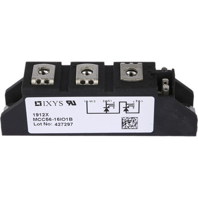 IXYS MCC56-16IO1B, Dual Thyristor Module 1600V, 64A 100mA