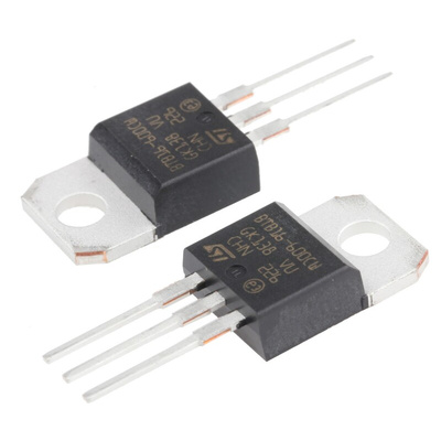 STMicroelectronics Through Hole, 3-pin, TRIAC, 600V, Gate Trigger 1.3V 600V