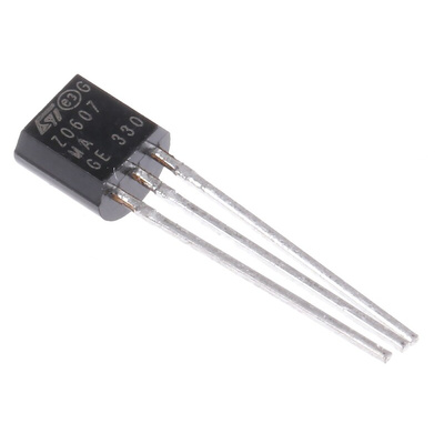 STMicroelectronics Through Hole, 3-pin, TRIAC, 600V, Gate Trigger 1.3V 600V